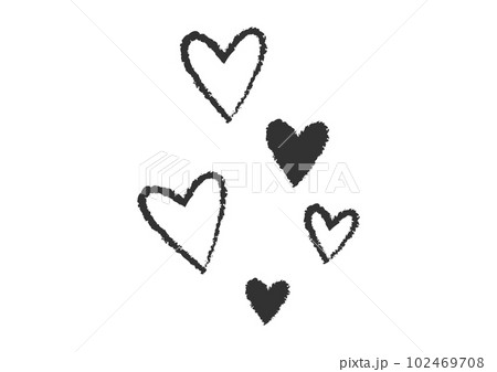 手描き風のハート素材 手描き風のハート素材 102469708