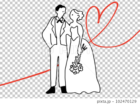 新婚夫婦圖解(白漆線描)心線描Ver 新婚夫婦圖解(白漆線描)心線描Ver 102470129