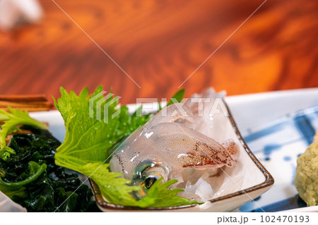 【#食べ物】イカの刺し身 【#食べ物】イカの刺し身 102470193