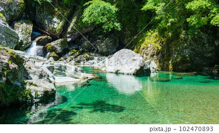 安居渓谷（仁淀ブルー）：荒男谷 102470893