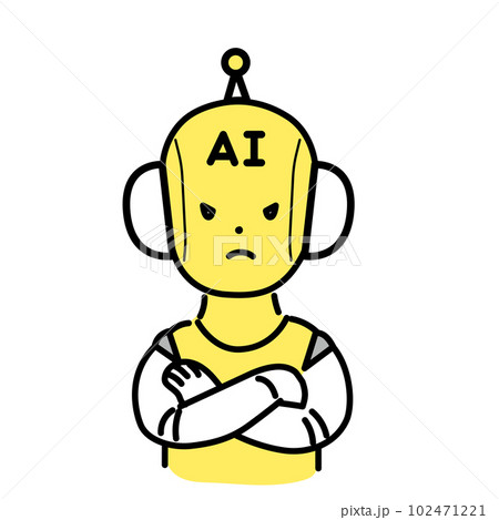 かわいい人物のイラストシリーズ _ AIのキャラクター _ 怒る　 102471221