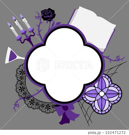 Frame in gothic style. Illustration for holiday and party. Halloween or masquerade. 102471272