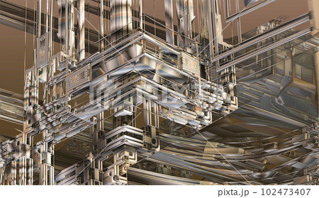 3D Illustration of a Beautiful infinite mathematical mandelbrot set fractal. 102473407