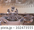3D Illustration of a Beautiful infinite mathematical mandelbrot set fractal. 102473555