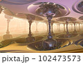 Abstract Computer generated Fractal design. 3D Aliens Illustration of a Beautiful infinite mathematical mandelbrot set fractal. 102473573