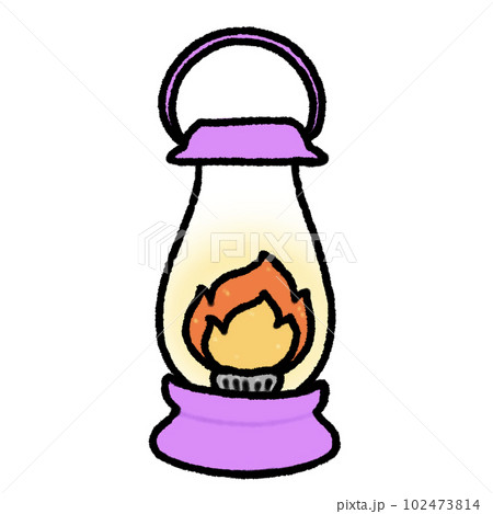 Hand-drawn Cute purple camping lantern, lamp, fire, Camping character design in doodle style Hand-drawn Cute purple camping lantern, lamp, fire, Camping character design in doodle style 102473814