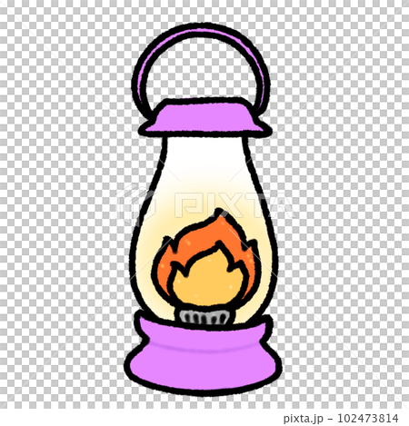 Hand-drawn Cute purple camping lantern, lamp, fire, Camping character design in doodle style Hand-drawn Cute purple camping lantern, lamp, fire, Camping character design in doodle style 102473814