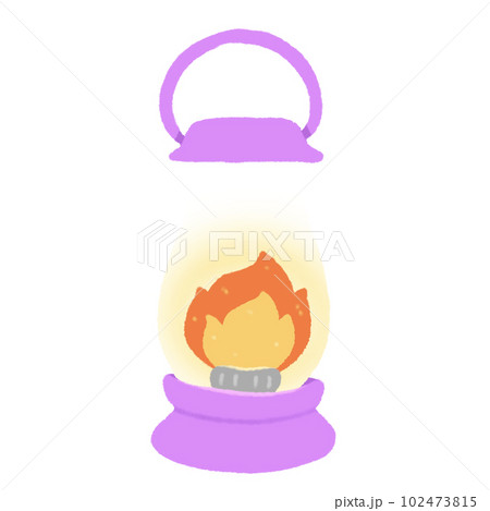 Hand-drawn Cute purple camping lantern, lamp, fire, Camping character design in doodle style Hand-drawn Cute purple camping lantern, lamp, fire, Camping character design in doodle style 102473815
