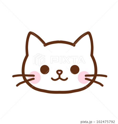 シンプル可愛い白猫の顔アップ 102475792