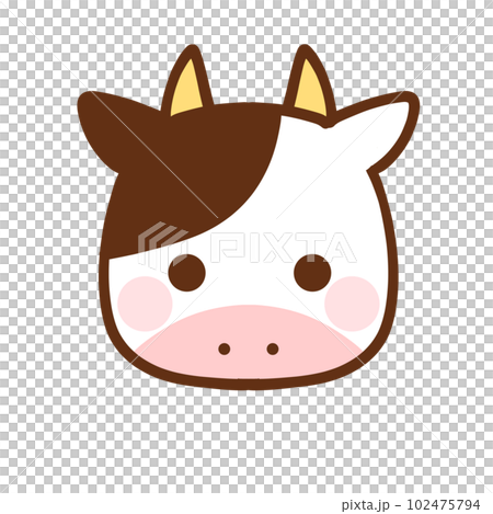 simple cow face up simple cow face up 102475794