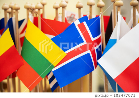 Colorful paper flags of world nations. 102477073