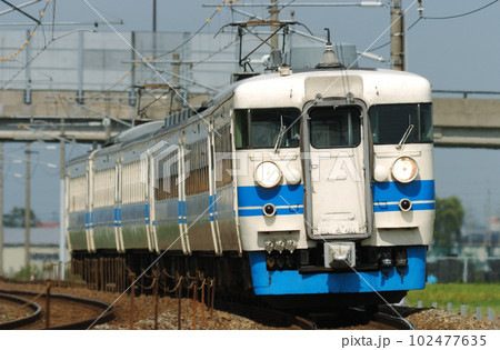 北陸本線　加賀笠間ー美川　JR西日本　475系　A21+A02編成（金沢） 102477635