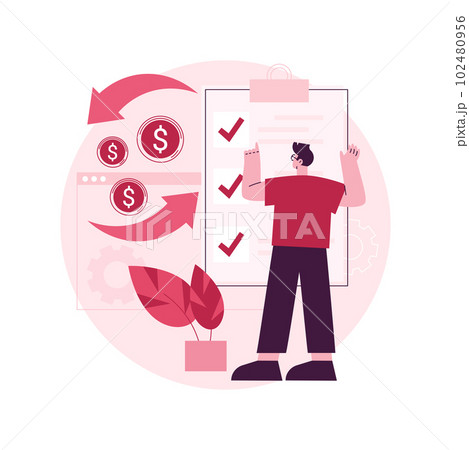 Claim your documents abstract concept vector illustration. Deductions, tax credits and expenses, job earnings, financial report, money refund, online tax form filing software abstract metaphor. 102480956