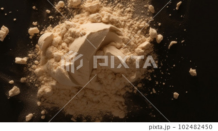 Fresh Organic Whey Protein Dairy product Photorealistic Horizontal Background. Lactose And Protein Rich Food. Ai Generated Hyperrealistic Background with Tasty Creamy Whey Protein Dairy product. 102482450