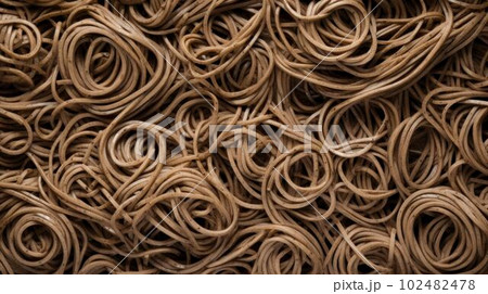 Delicious Soba Noodles Photorealistic Horizontal Background. Asian Cousine Traditional Meal. Ai Generated Hyperrealistic Background with Delicious Instant Soba Noodles. Delicious Soba Noodles Photorealistic Horizontal Background. Asian Cousine Traditional Meal. Ai Generated Hyperrealistic Background with Delicious Instant Soba Noodles. 102482478