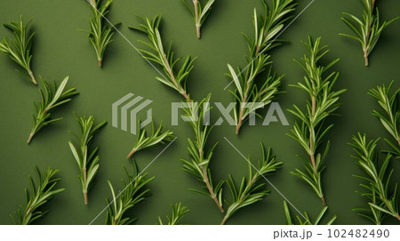 Aromatic Rosemary Herbs Photorealistic Horizontal Background. Healthy Vegetarian Diet. Ai Generated Hyperrealistic Background with Delicious Aromatic Rosemary Herbs. 102482490