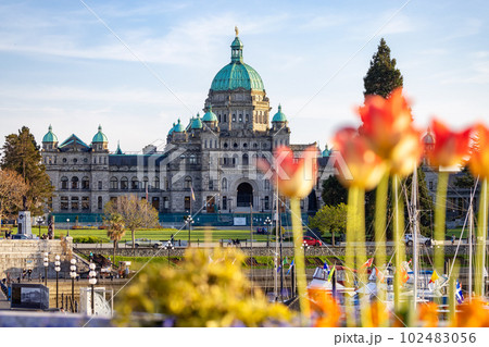 Legislative Assembly of British Columbia in the Capital City during a sunny day. Downtown Victoria 102483056