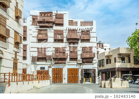 Al-Balad old town with traditional muslim houses, Jeddah, Saudi Arabia Al-Balad old town with traditional muslim houses, Jeddah, Saudi Arabia 102483140