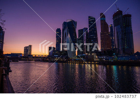 Moscow-city, Russia. Moscow International Business Center. at sunset 102483737