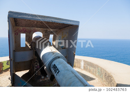 Battery bunker with cannon view, cape Villano, Spain Battery bunker with cannon view, cape Villano, Spain 102483763