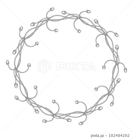 Graphic flower composition. Flowers of poppies. Wreath 102484202
