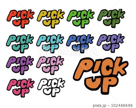 PICK UPの文字イラストセット 102486698
