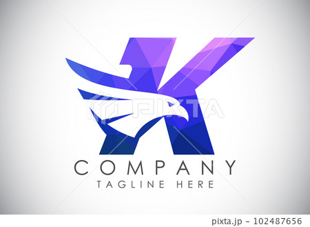 English alphabet with Eagle head negative space symbol. Creative Eagle head vector design template English alphabet with Eagle head negative space symbol. Creative Eagle head vector design template 102487656