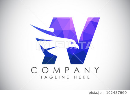 English alphabet with Eagle head negative space symbol. Creative Eagle head vector design template English alphabet with Eagle head negative space symbol. Creative Eagle head vector design template 102487660