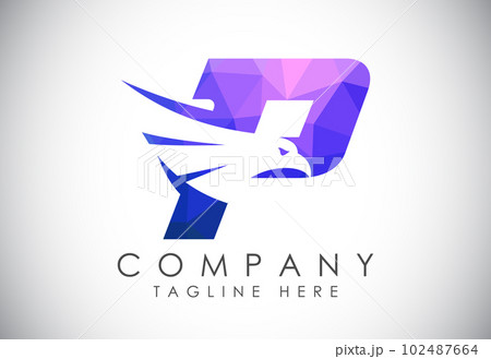 English alphabet with Eagle head negative space symbol. Creative Eagle head vector design template 102487664