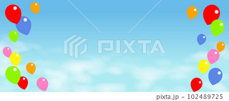 空に風船いっぱいの背景 102489725