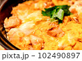半熟卵の親子丼のアップ 102490897