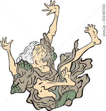 浮世絵 ビックリしている御婆さん その2 浮世絵 ビックリしている御婆さん その2 102491502