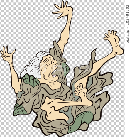 浮世絵 ビックリしている御婆さん その2 浮世絵 ビックリしている御婆さん その2 102491502