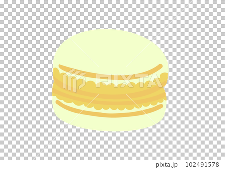 かわいいホワイトのマカロン 102491578