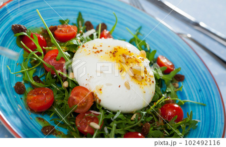 Burrata cheese salad 102492116