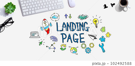 Landing page with a computer keyboard Landing page with a computer keyboard 102492588
