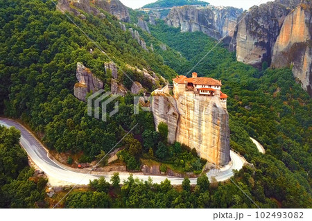 Beautiful landscape of Meteora, a famous tourist attraction in Kalambaka, Greece. 102493082