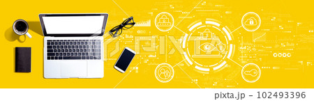 Data Privacy concept with a laptop computer 102493396