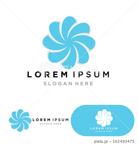 Flower logo. The circular logo. Logo of the flower. Stylized flower. Petals. Simple logo. The brand name  emblem  logo. Mandala. Logo boutique. Logotype for beauty. Logo for flower shop. 102493475