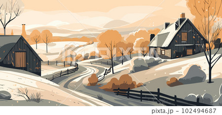 Amber Comics: Light Navy Illustration of the Countryside with Vibrant Design Amber Comics: Light Navy Illustration of the Countryside with Vibrant Design 102494687