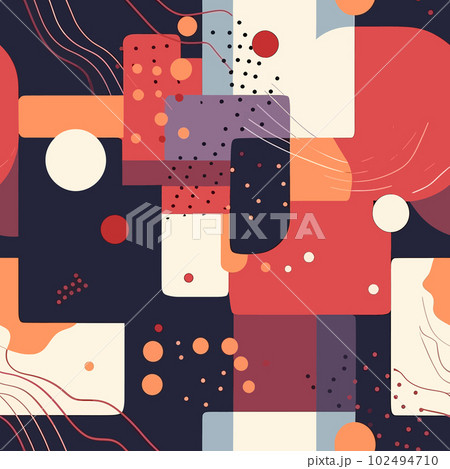 Pastel Playtime: Abstract Shapes and Seamless Patterns of Childhood 102494710