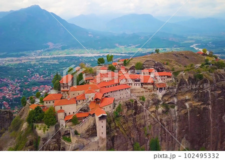 Beautiful landscape of Meteora, a famous tourist attraction in Kalambaka, Greece. Beautiful landscape of Meteora, a famous tourist attraction in Kalambaka, Greece. 102495332