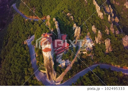 Beautiful landscape of Meteora, a famous tourist attraction in Kalambaka, Greece. Beautiful landscape of Meteora, a famous tourist attraction in Kalambaka, Greece. 102495333