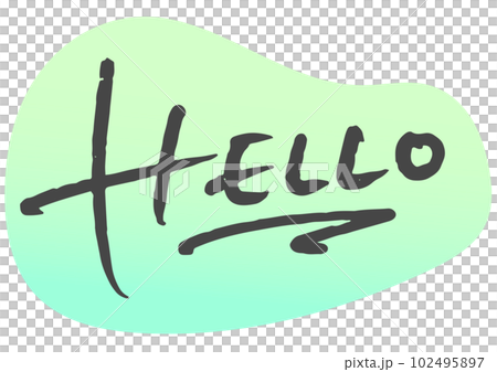 手書き文字素材「HELLO」。ベクターデータ。 102495897