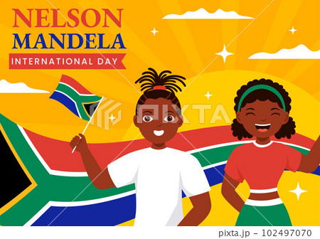 Happy Nelson Mandela International Day Vector Illustration on 18 July with South Africa Flag and Kids in Cartoon Hand Drawn Landing Page Templates Happy Nelson Mandela International Day Vector Illustration on 18 July with South Africa Flag and Kids in Cartoon Hand Drawn Landing Page Templates 102497070