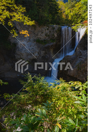 夏の志賀高原　雑魚川の大滝 102497143