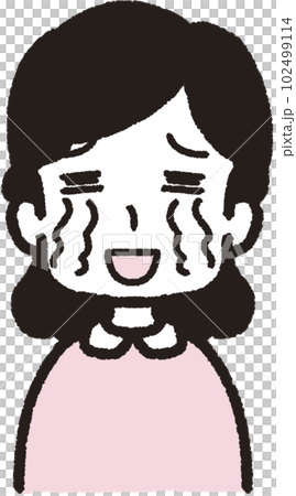 女人面向前方大哭大笑的上半身插畫 女人面向前方大哭大笑的上半身插畫 102499114