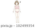 ダイエットしようか悩むぽっちゃり体型の若い女の子 102499354