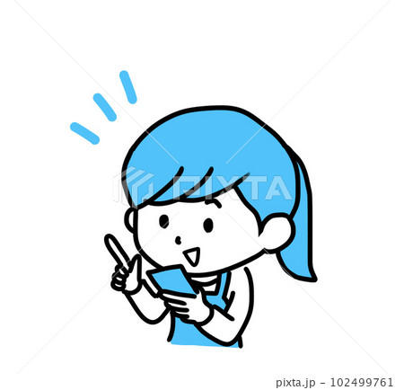 スマートフォンを使う若い女性のイラスト② スマートフォンを使う若い女性のイラスト② 102499761