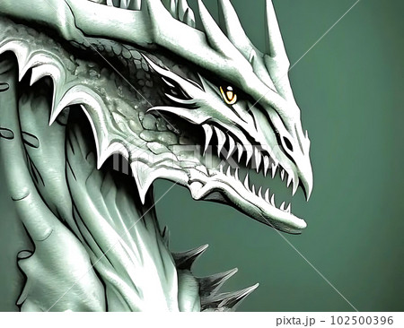 Close up of a dragon head. 102500396